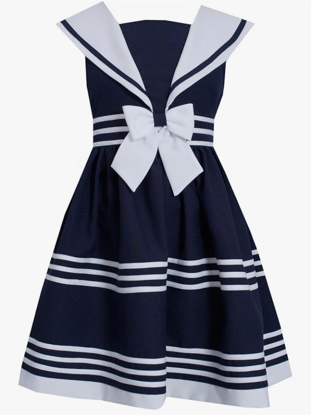NWOT Bonnie Jean Navy & White Sailor Bow Kids Dress